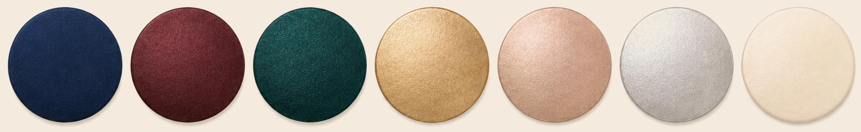 Suggested colors: navy, burgundy, teal, gold, rose gold, silver, and cream