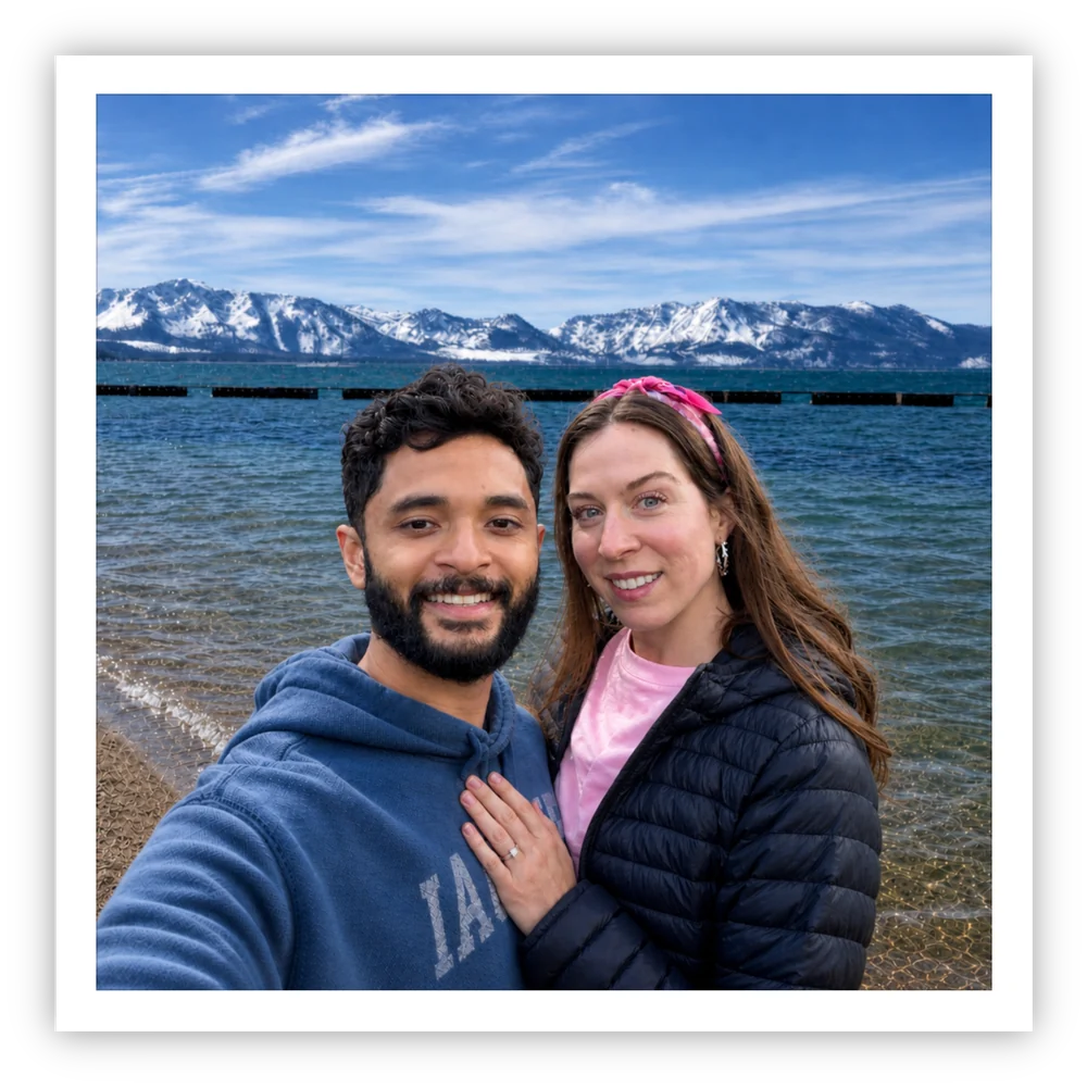 Adam and Tory by the lake